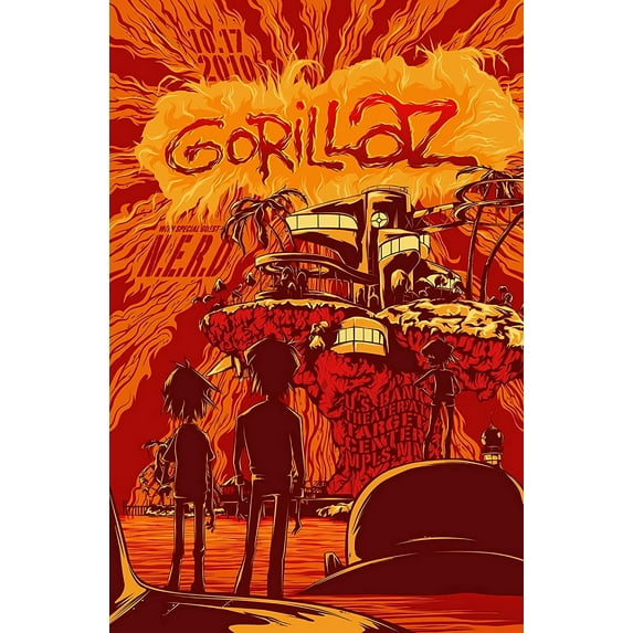 Gorillaz Poster 12x18inch (30x46cm) poster, perfect for any room! Frameless art Wall Art Gift