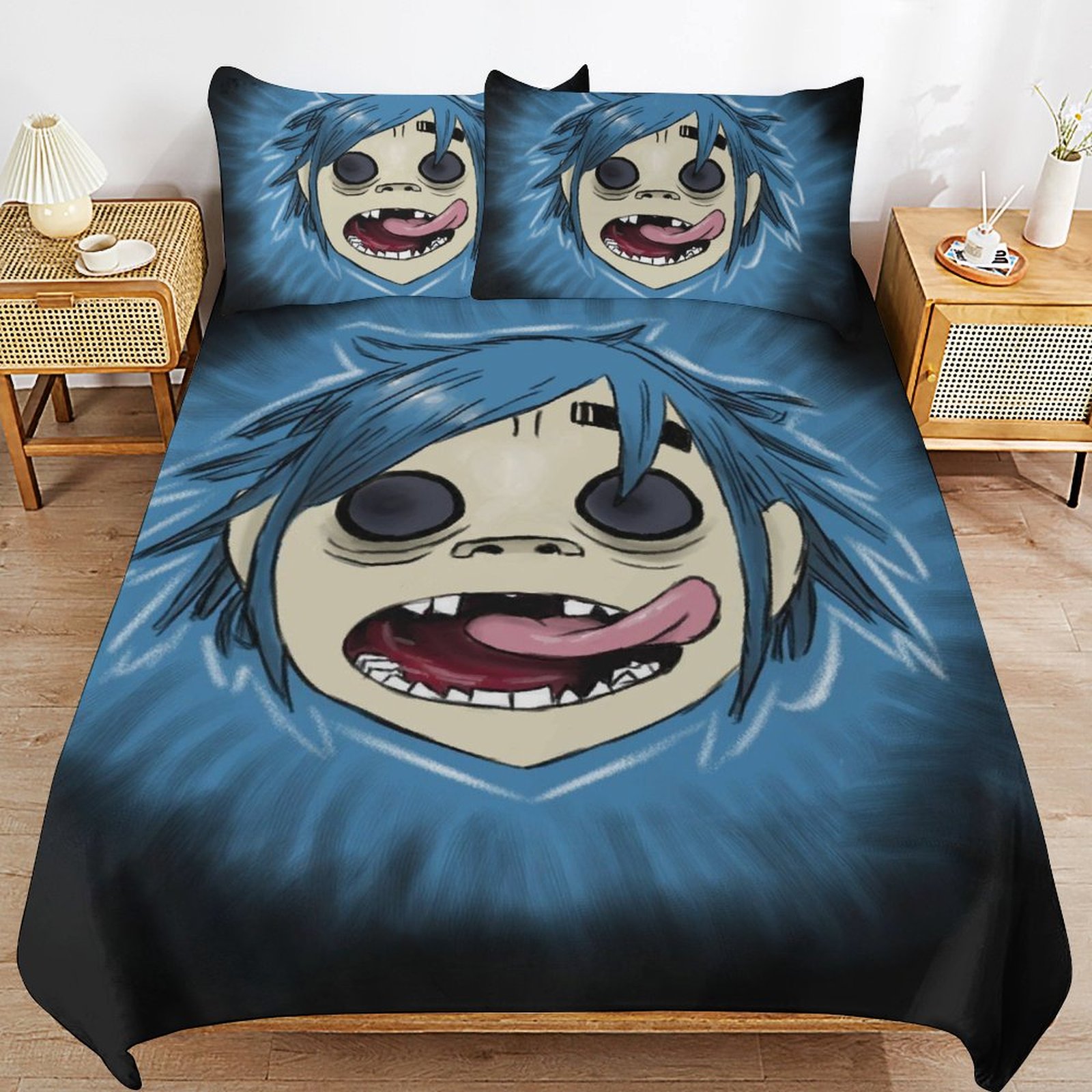 Gorillaz Singer 3 Pieces Bedding Set Double Sided Printing Soft