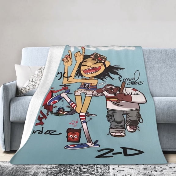 Gorillaz Throw Blanket Soft Bed Bedding Warm Cozy Plush Flannel Fleece Blankets Sofa Couch Bedroom Home Décor 60"x50"