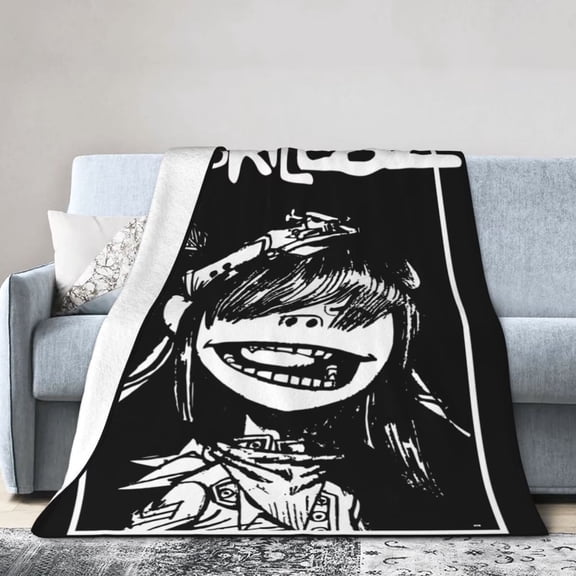 Gorillaz Throw Blanket Soft Bed Bedding Warm Cozy Plush Flannel Fleece Blankets Sofa Couch Bedroom Home Décor 60"x50"
