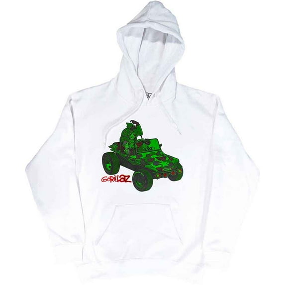 Gorillaz Unisex Pullover Hoodie Sweatshirt Green Jeep (Medium)