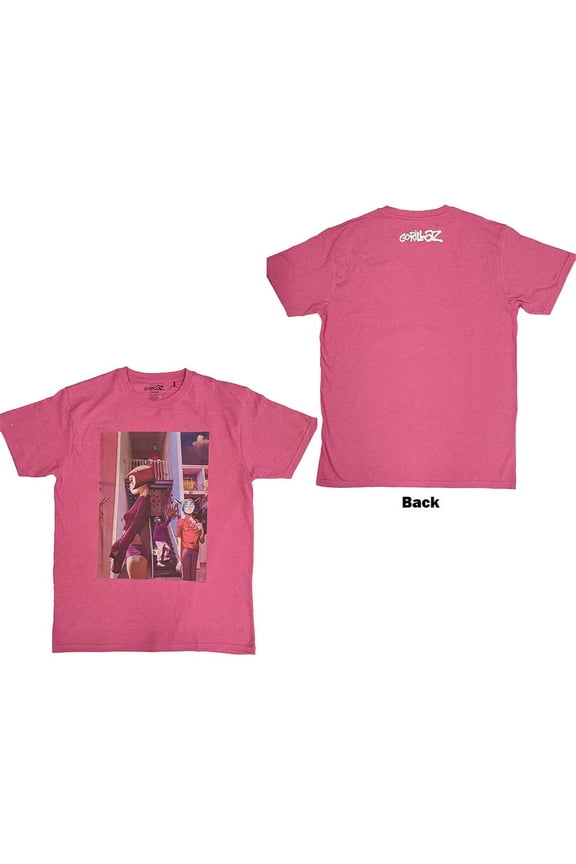 Gorillaz Unisex T-Shirt: The Static Channel (Back Print) (Large)