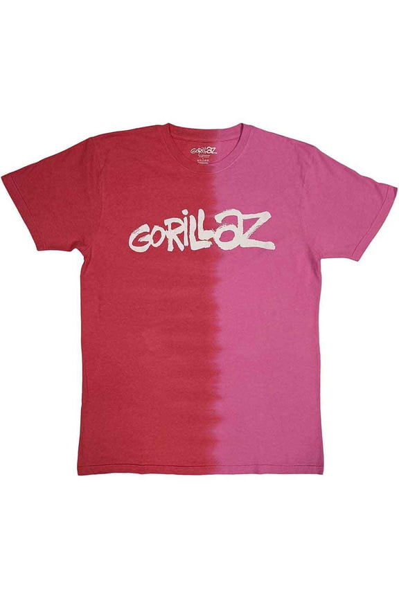 Gorillaz Unisex T-Shirt: Two-Tone Brush Logo (Wash Collection) (Large)