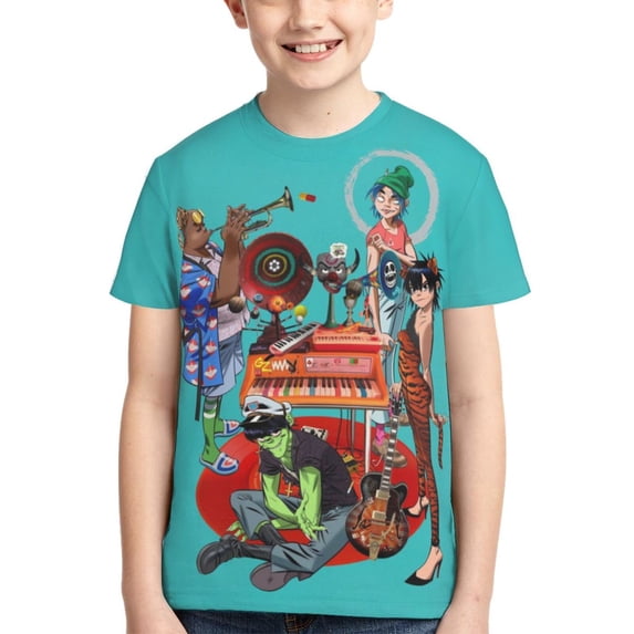 Gorillaz Youth T-Shirts Graphic Shirts Blouse For Teen Boys Girls Casual Short Sleeve Tee Tops X-Small