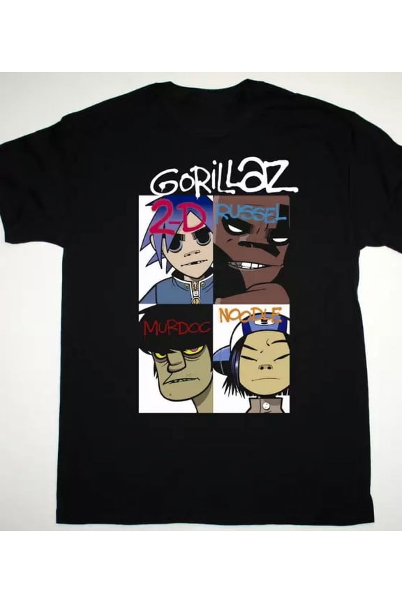 Gorillaz band T-shirt black Short sleeve All Sizes shirt sleeve 49