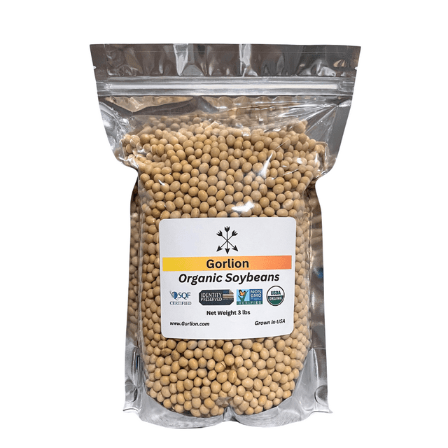 Gorlion Organic, NonGMO Soybeans for Tofu 3lb bag