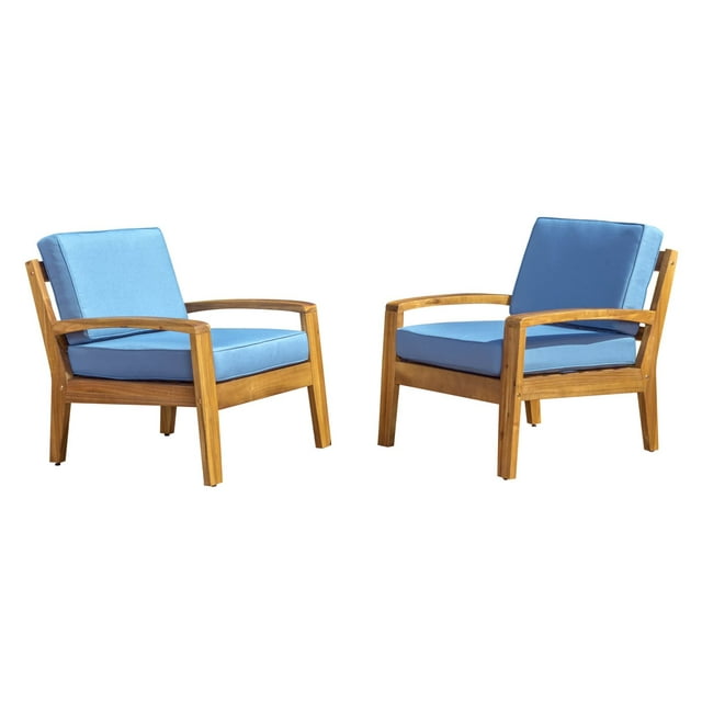 Gorlomi Wooden Patio Club Chairs with Cushions