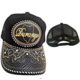 thumbnail image 1 of Gorra de Durango Hat, Adjustable Unisex, Charro Style, Polyester/Acrylic, Embroidered Snake Skin Design in Black, 1 of 1