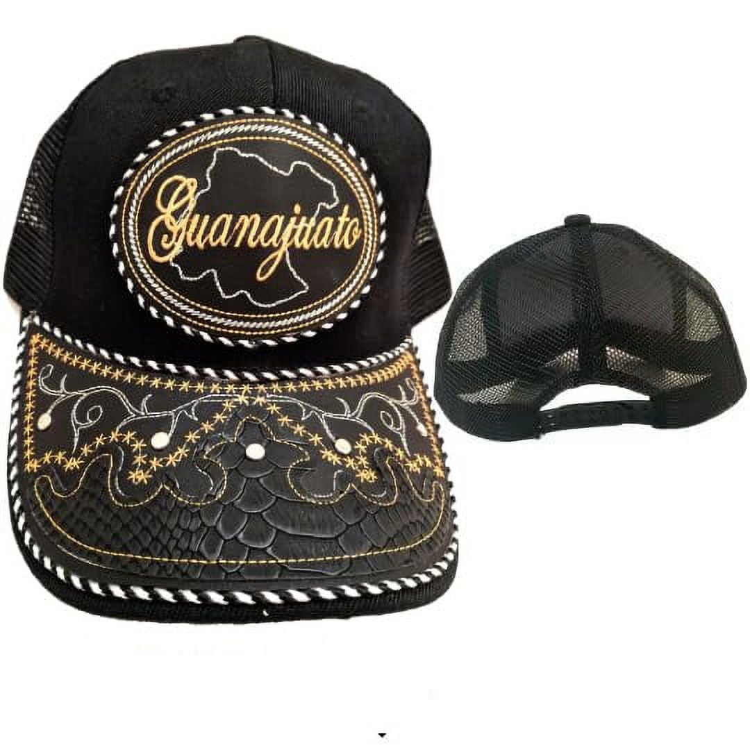 Los Dos Gallos De Guanajuato Black Mesh Snapback Hat - 100% Cotton, Authentic Yupoong Since 1974