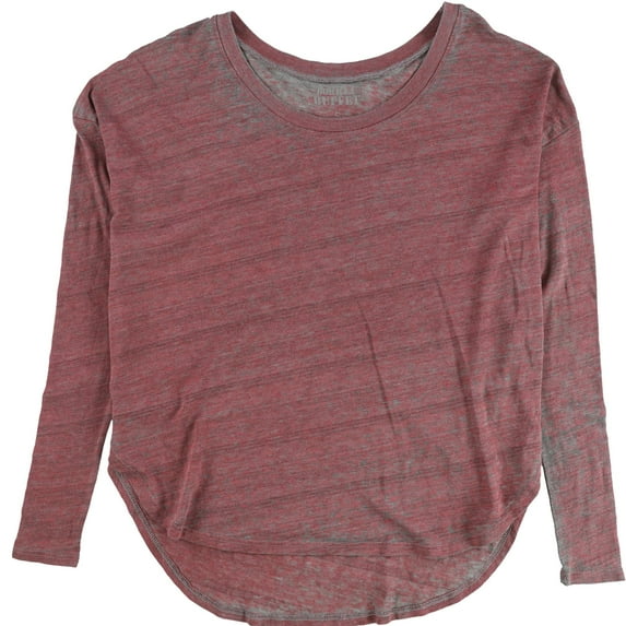 Gorrilla Buffet Womens Heathered Scoop Neck Basic T-Shirt, Purple, Small