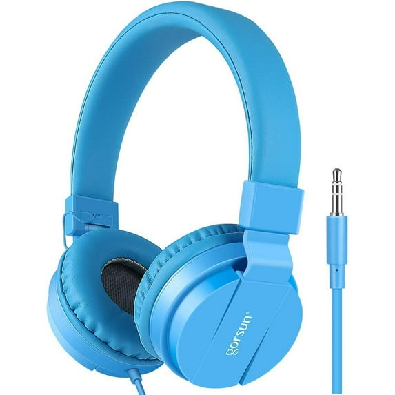 Gorsun Kids Headphones, Lightweight Stereo Wired Children's Headsets for Kids Adults Adjustable Headband Toddler Headset for Smartphones Computer Pad Earphones