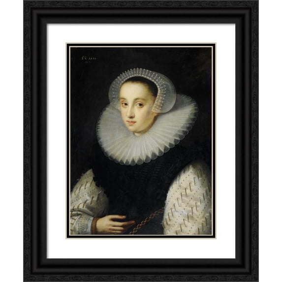 Gortzius Geldorp 15x18 Black Ornate Wood Framed Double Matted Museum Art Print Titled - Hortensia Del Prado (D 1627) (1599)