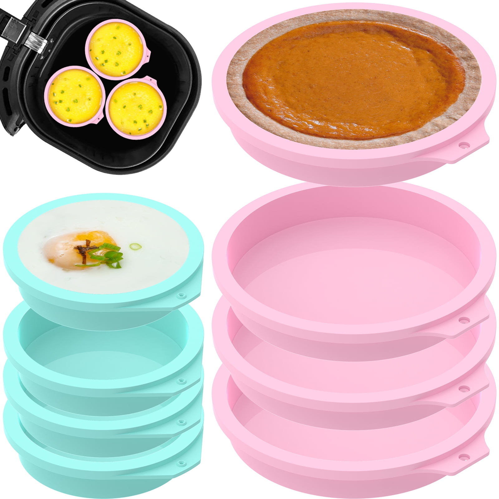 Gorware 8Pcs Air Fryer Egg Mold Silicone Egg Boiler Mold Cup Nonstick