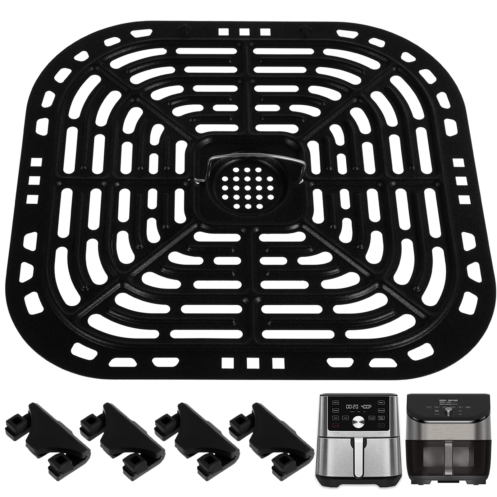 Gorware Air Fryer Grill Pan Stainless Steel Nonstick Air Fryer Crisper