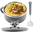 thumbnail image 1 of Gorware Ramen Bowl Cooker with Lid 1200ml Instant Noodle Bowl with Fork Spoon Portable Ramen Maker Bowl with Handle Leakproof 304 Stainless Steel Liner, 1 of 7