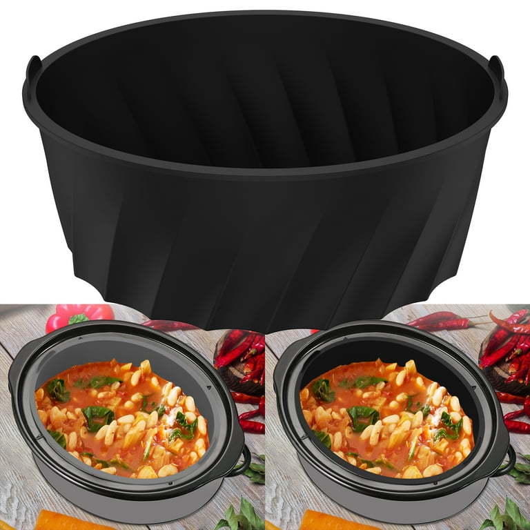 Gorware Silicone Slow Cooker Liner for 7-8qt Pot Slow Cooker Silicone Insert Leakproof Heat Resistant Dishwasher Safe Silicone Cooking Liner, Size: 25
