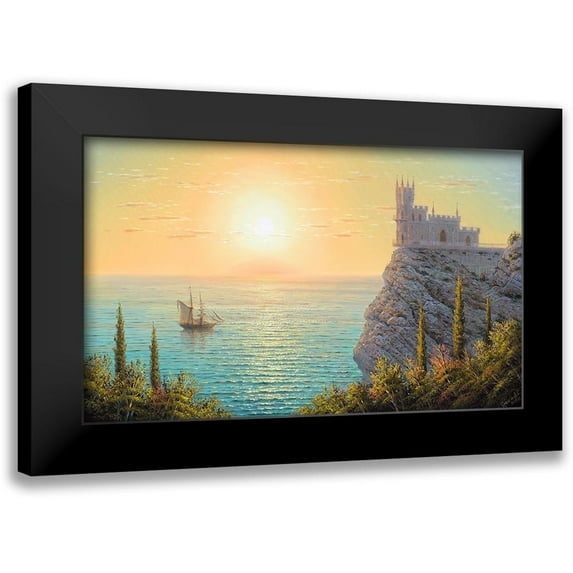 Goryachev, Alexander 24x16 Black Modern Framed Museum Art Print Titled - Swallows Nest.Silence