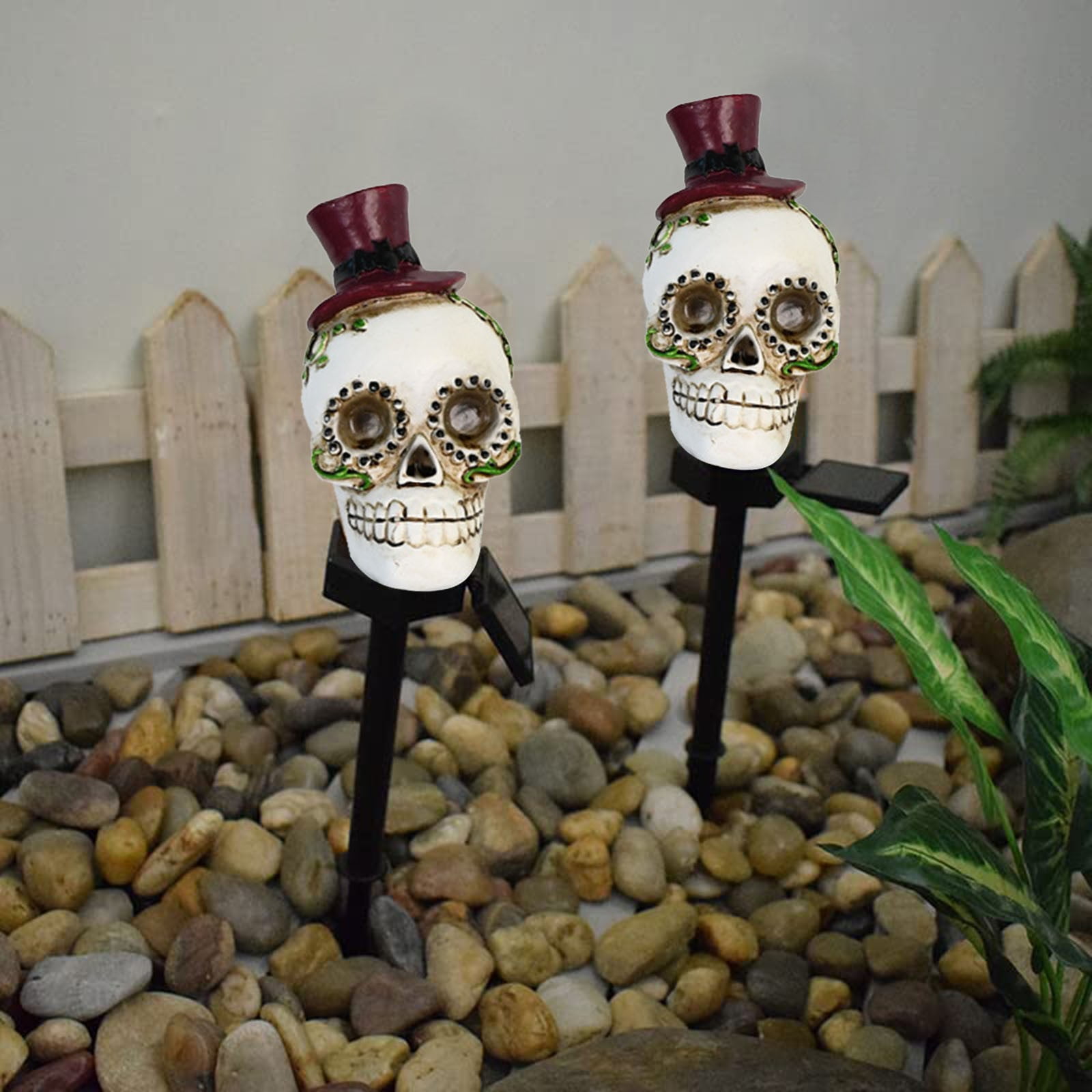 Goseagotofun Garden Solar Lights Outdoor Decoration Crossbones And Crow Suitable For Parties
