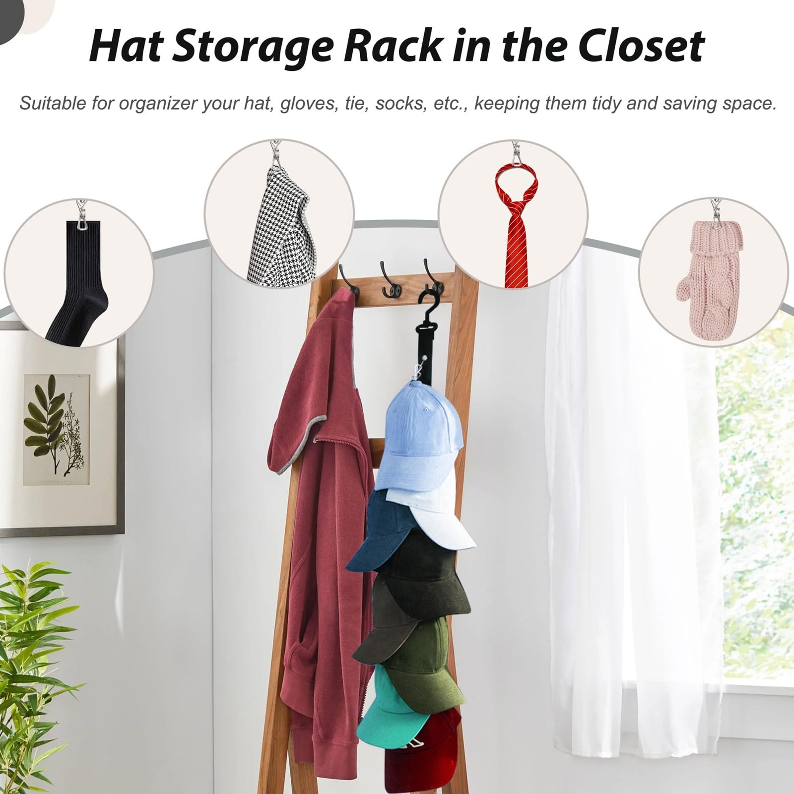 Goseagotofun Hat Organizer Holder Closet Cap Organizer Baseball Cap