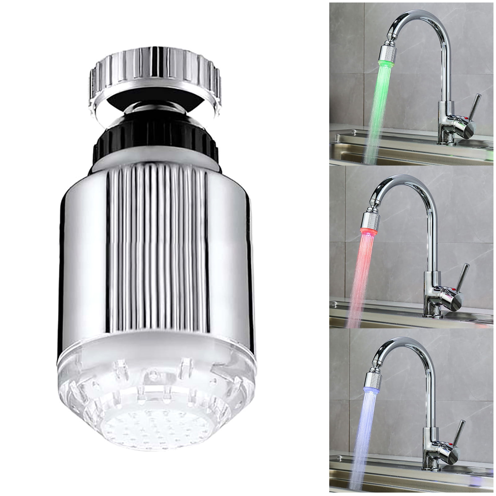 Goseagotofun Water Faucet Temperature Sensor 3 Color LED Fancy Gradient