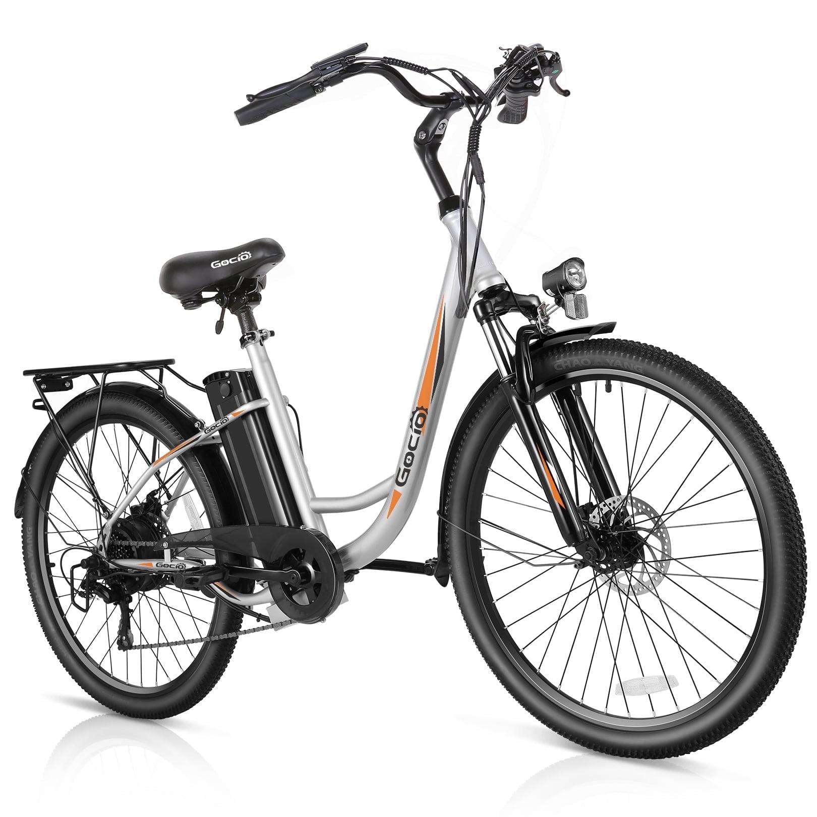 Gocio 26" Electric Bike for Adults, 500W Motor, City Commuter E-Bike, 48V 7.8Ah Removable Battery, Max 19.8Mph, 7 Speed, UL2849​