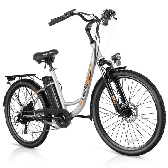 Gocio 26" Electric Bike for Adults, 500W Motor, City Commuter E-Bike, 48V 7.8Ah Removable Battery, Max 19.8Mph, 7 Speed, UL2849