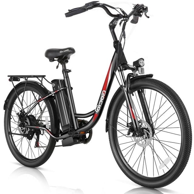 Gocio 26" Electric Bike for Adults, 500W Motor, City Commuter E-Bike, 48V 7.8Ah Removable Battery, Max 19.8Mph, 7 Speed, UL2849