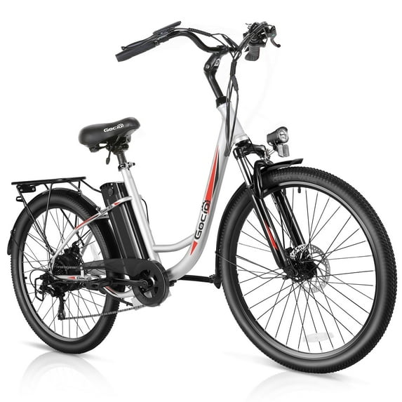 Gocio 26" Electric Bike for Adults, 500W Motor, City Commuter E-Bike, 48V 7.8Ah Removable Battery, Max 19.8Mph, 7 Speed, UL2849