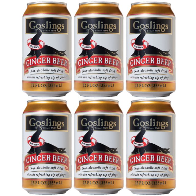 Goslings Ginger Beer Refreshing 12oz Cans, Perfect 6Pack for