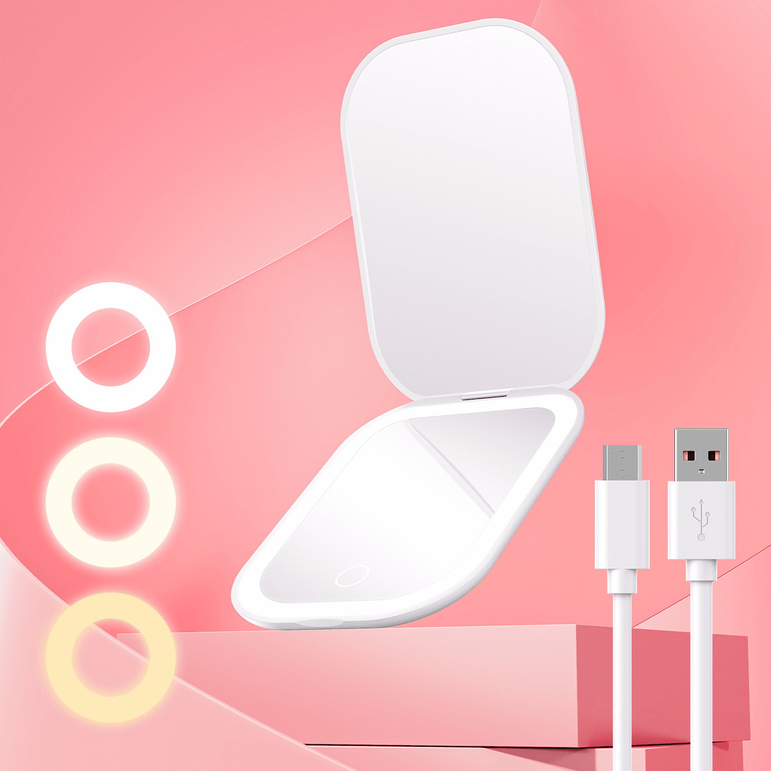 Gospire UltraSlim Lighted Travel Makeup Mirror with Lights and