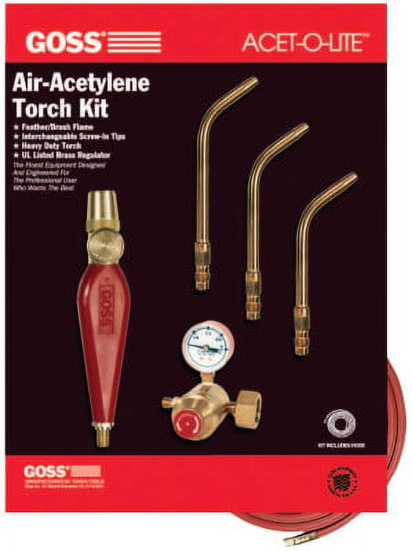 Goss Feather Flame AirAcetylene Torch Outfits, 1/8 in, 3/16 in, 1/4 in