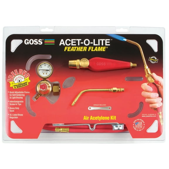 Goss Feather Flame Air-Acetylene Torch Outfits 3/16", Acetylene(B), Soldering/Brazing