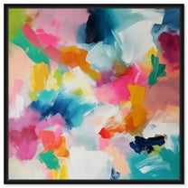 Gossamer Colors Canvas Modern Colorful Print by Art Remedy, Black Frame, 12" x 12"