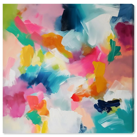 Gossamer Colors Canvas Modern Colorful Print by Art Remedy, Gallery Wrapped, 30" x 30"