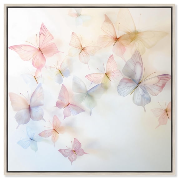 Gossamer Flutter Canvas Butterfly Art by Art Remedy, Silver Frame, 30" x 30"