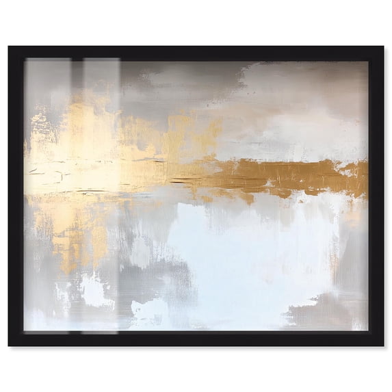Gossamer Gold II Shadowbox Print Abstract Art by Art Remedy, Black Frame, 45 x 36