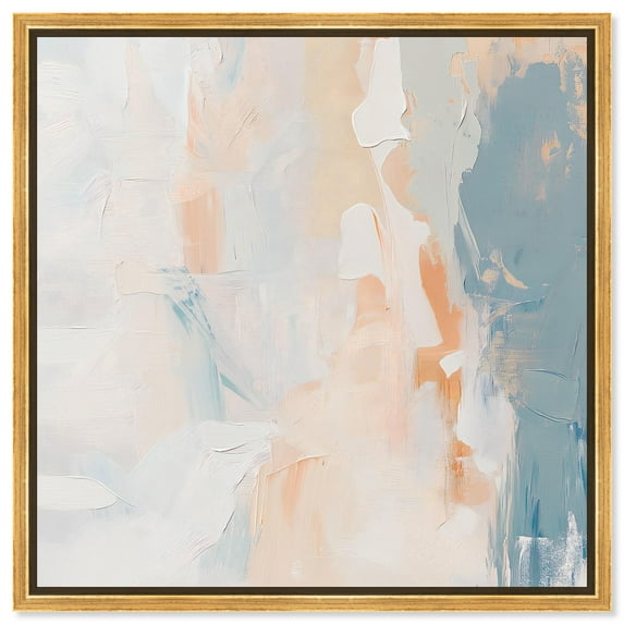Gossamer Light Canvas Coastal Abstracts by Art Remedy, Gold Frame, 30 x 30