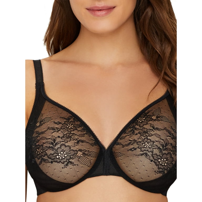 Women's Gossard 13001 Glossies Lace Sheer Bra (Black 38G)