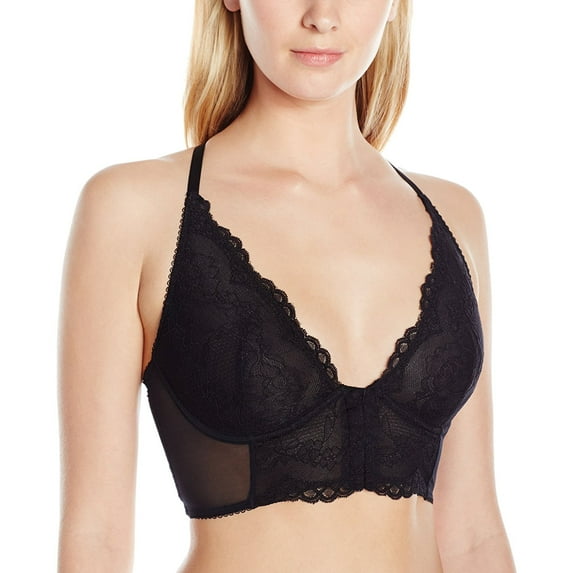 Women's Gossard 7718 Superboost Lace Deep V Underwire Bralette (Black 34FF)