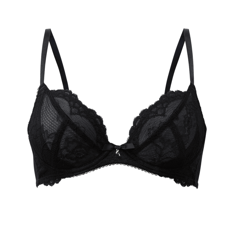 Gossard Womens Superboost Lace Non-Padded Plunge Bra, 38B, Black 