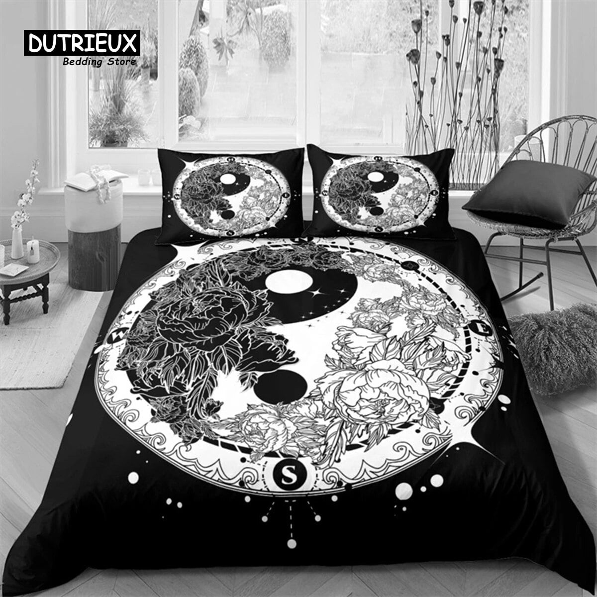 Homemissing Yin Yang Coperta in pile per divano letto Boho Trippy Arte psichedelica Coperta coperta GossipSherpa Mare Luminoso Gradiente Viola Singolo 150 x 150 cm