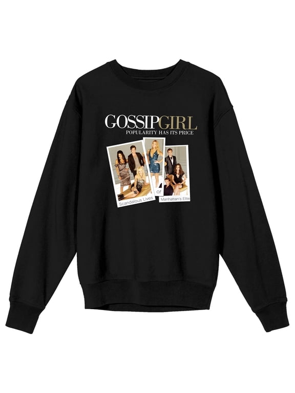 Gossip Girl Pictures of Characters Women's Black Long Sleeve Sweatshirt-Small