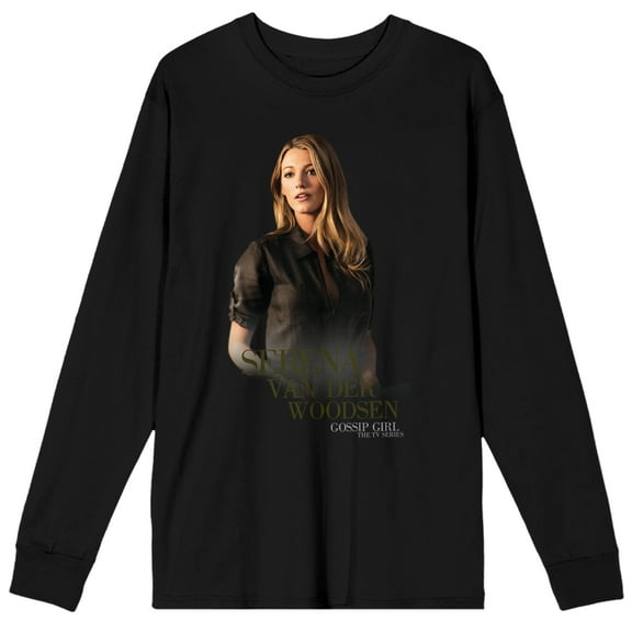 Gossip Girl Serena Character Men's Black Long Sleeve Shirt-Large