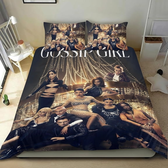 Gossip Girl-themed Bed Sheet Set Three Piece Set Comfortable And Skin Friendly Unique Design Home Decor Gifts For Family Friends fans54''x79''135cm*200cm