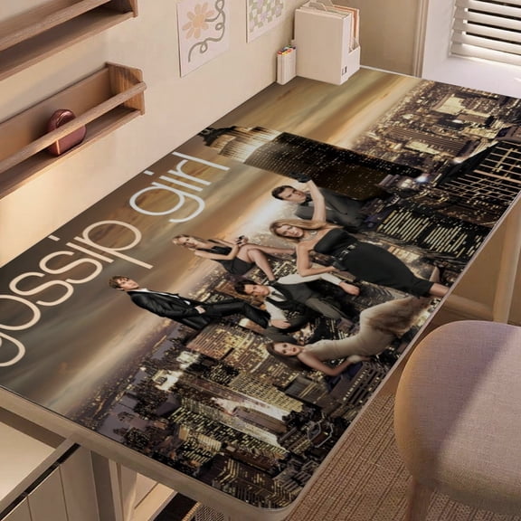 Gossip Girl-themed extra-large Non-Slip Base leather Desk Table matversatile for computer desks, dining tables, and more.12"x24"(30X60cm