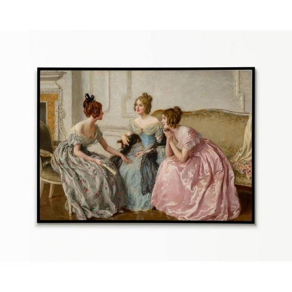 Gossip Girls Circa 19Th Century Poster, Poster, Wall Art, Poster Print, Wall Decor, Gossip Girls, 19Th Century, Vintage, Retro, Women Wall Art, Modern Wall Decor, 16x24 UNFRAMED