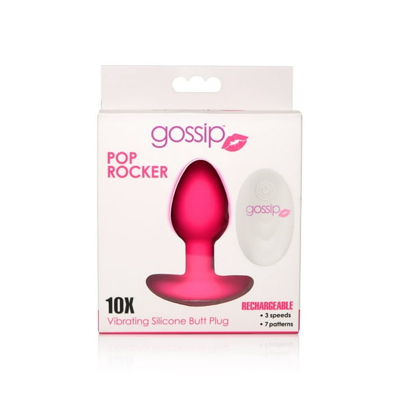 Gossip Pop Rocker Vibrating Silicone Anal Plug, Magenta