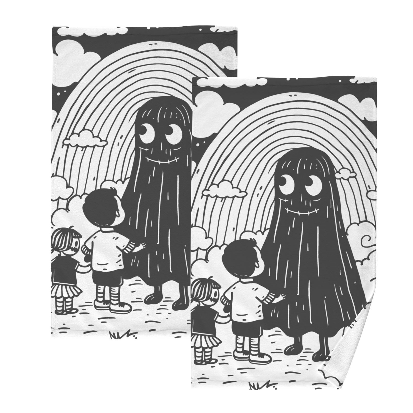 Gost Kids Hand Towels Cotton Bath Towels Large Face Towels Absorbent for Bathroom 2 Packs