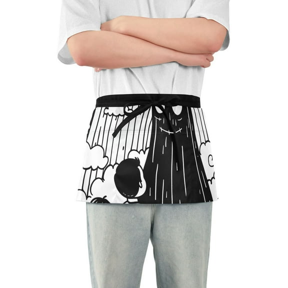 Gost Kids Waist Apron Adjustable Server Half Apron Kitchen Cooking with 3 Pockets for Men Women