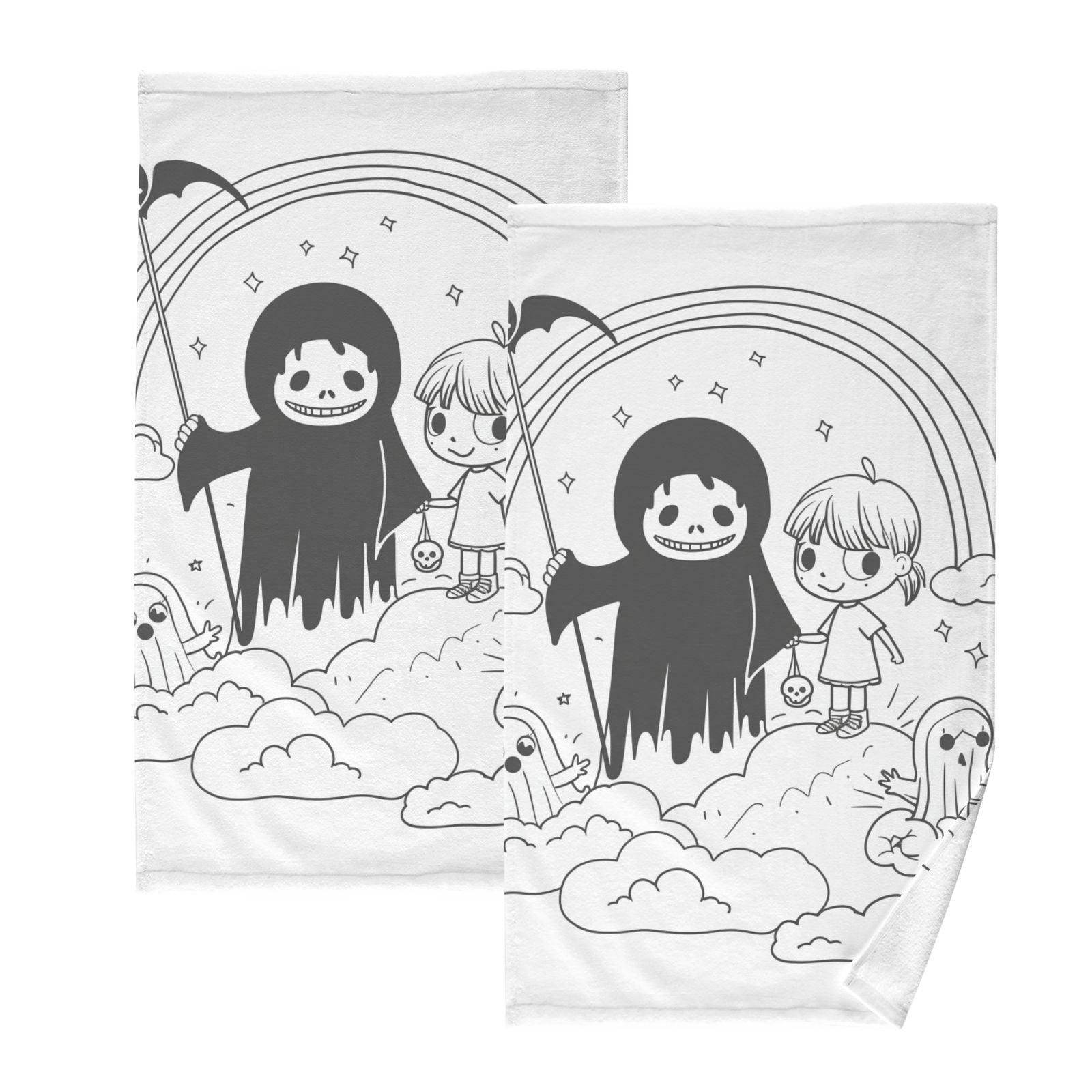 Gost Rainbow Hand Towels Cotton Bath Towels Large Face Towels Absorbent for Bathroom 2 Packs